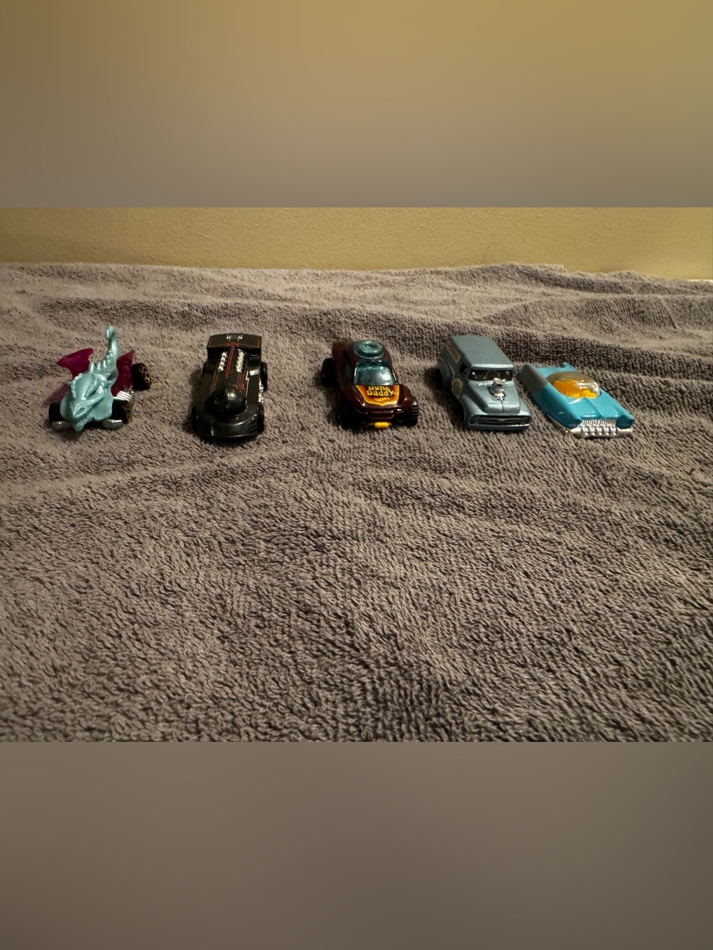 Hot wheels Kids Toy Car Set - Blue, Black, Brown, Teal, Silver Vehicles